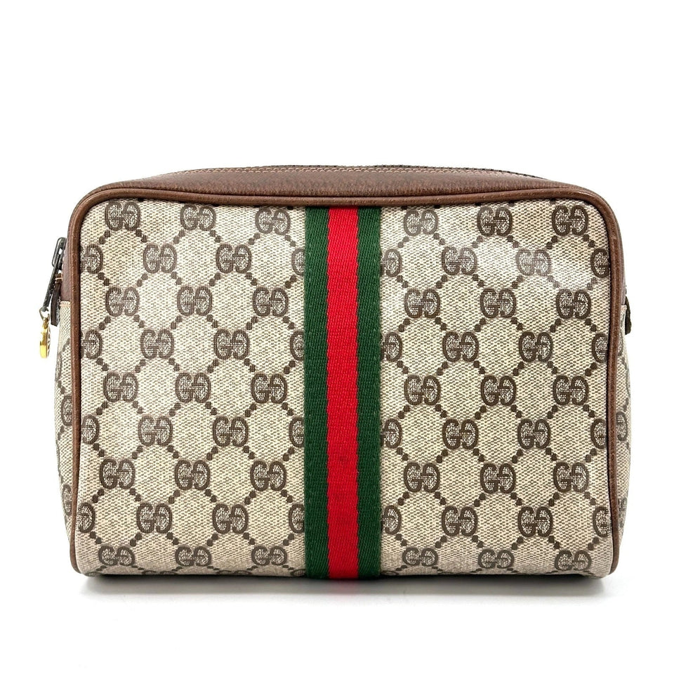 Gucci GG SUPREME VINTAGE SHERRY LINE POUCH