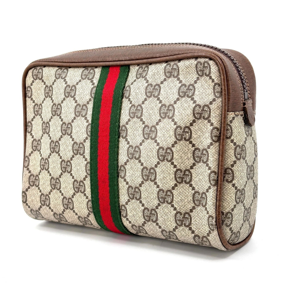 Gucci GG SUPREME VINTAGE SHERRY LINE POUCH
