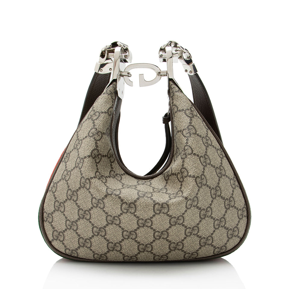 Gucci GG Supreme Web Attache Small Shoulder Bag