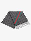 Gucci GG SUPREME WEB WOOL CASHMERE  BLEND SCARF