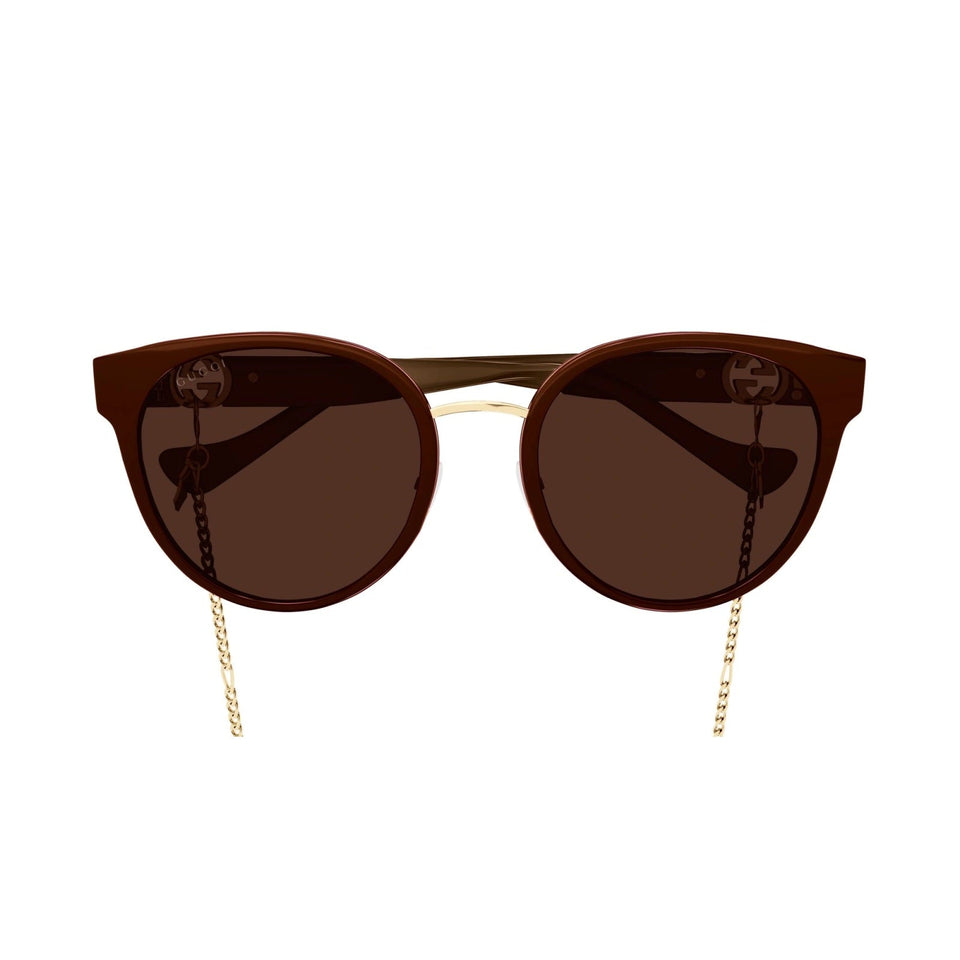 Gucci CAT EYE GG1027SK-004 CHAIN SUNGLASSES