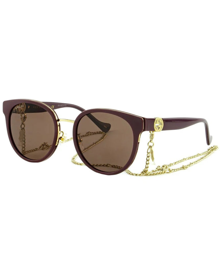 Gucci CAT EYE GG1027SK-004 CHAIN SUNGLASSES