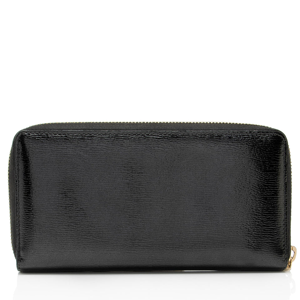 Gucci Glazed Leather Zip Around Wallet