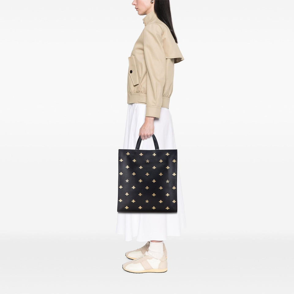 Gucci Grained Calfskin Bee Star Vertical Tote