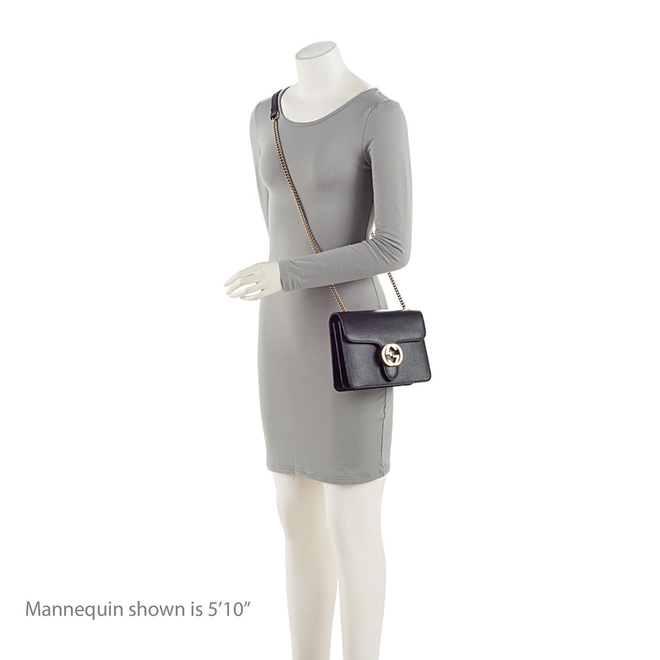 Gucci Grained Calfskin Interlocking G Small Shoulder Bag