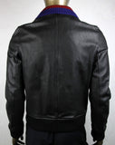 Gucci GRAINY LEATHER BOMBER JACKET