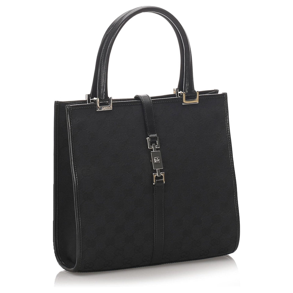 Gucci GG CANVAS & LEATHER JACKIE TOTE BAG