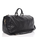 Gucci GucciSSIMA BLACK EMBOSSED LEATHER DUFFLE BAG