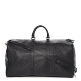 Gucci GucciSSIMA BLACK EMBOSSED LEATHER DUFFLE BAG
