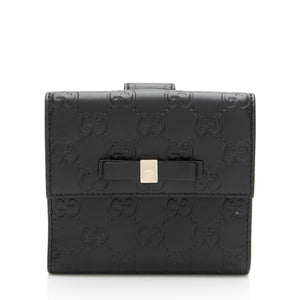 Gucci Guccissima Bow Signature French Wallet
