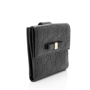 Gucci Guccissima Bow Signature French Wallet