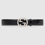 Gucci GucciSSIMA INTERLOCKING G LEATHER BELT