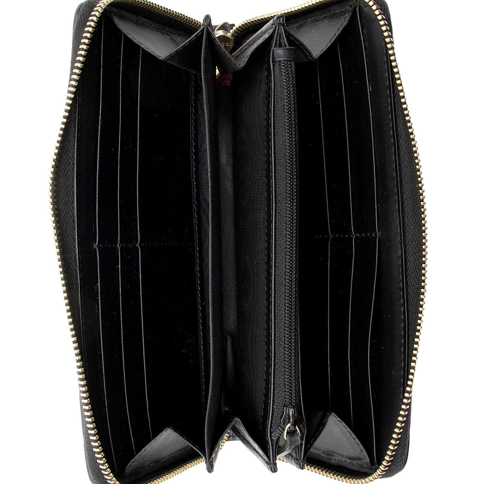 Gucci Guccissima Leather Bow Zip Around Wallet