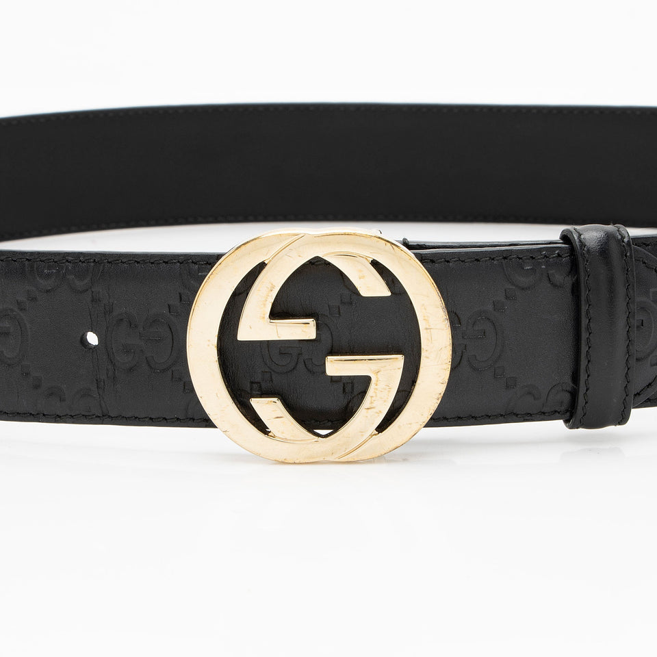 Gucci Guccissima Leather Interlocking G Belt - Size 32 / 80