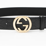 Gucci Guccissima Leather Interlocking G Belt - Size 32 / 80