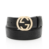 Gucci Guccissima Leather Interlocking G Belt - Size 32 / 80
