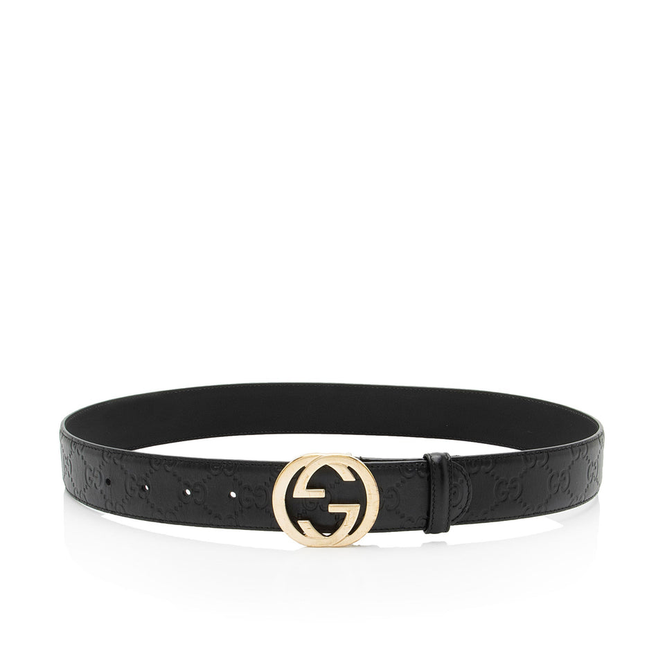 Gucci Guccissima Leather Interlocking G Belt - Size 32 / 80