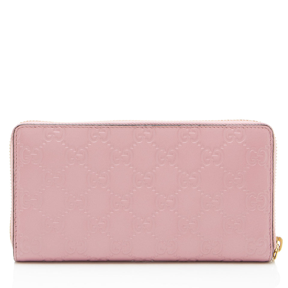 Gucci Guccissima Leather Signature Zip Around Wallet