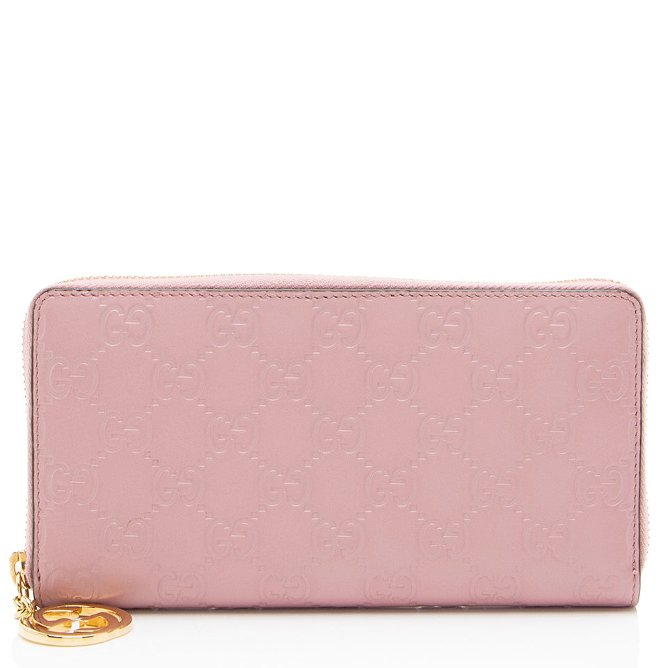 Gucci Guccissima Leather Signature Zip Around Wallet