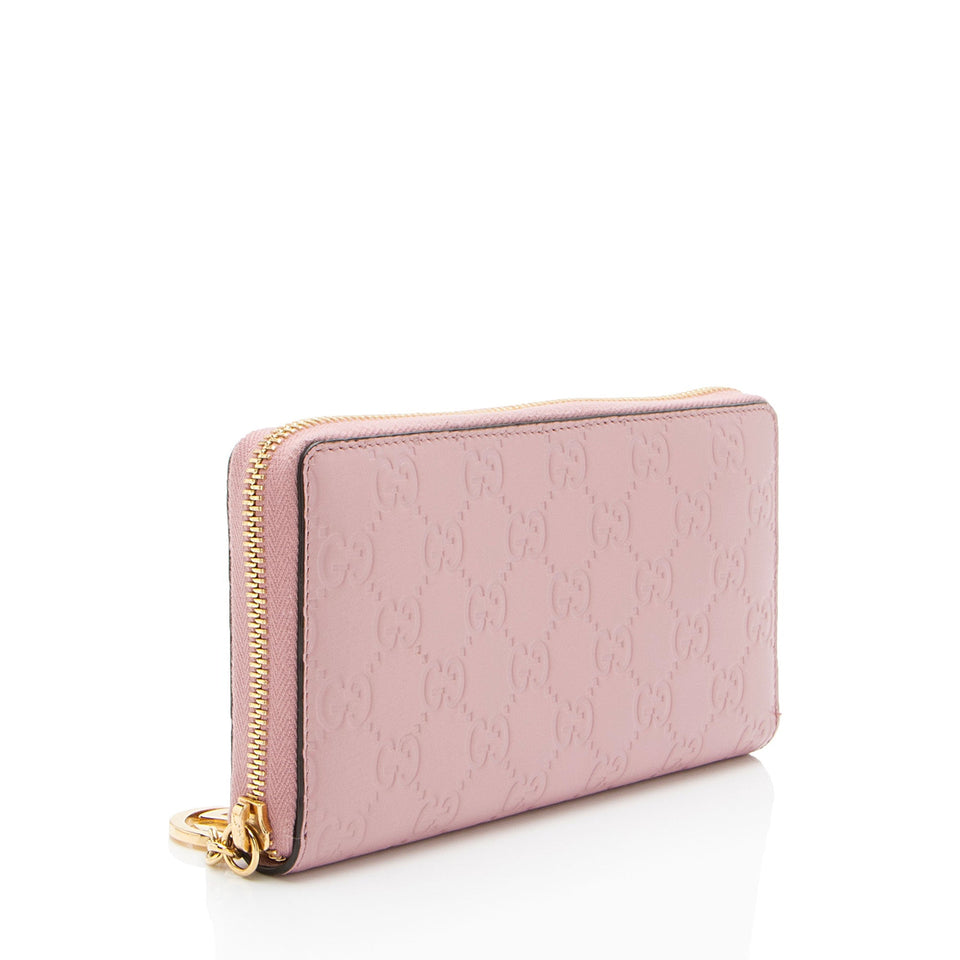 Gucci Guccissima Leather Signature Zip Around Wallet