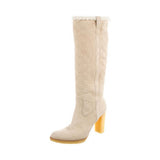 Gucci Guccissima Suede & Shearling Boots