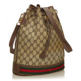 Gucci VINTAGE GucciSSIMA WEB DRAWSTRING BUCKET BAG