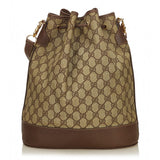 Gucci VINTAGE GucciSSIMA WEB DRAWSTRING BUCKET BAG