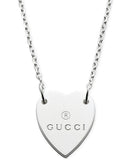 Gucci Sterling Silver Heart Pendant Necklace