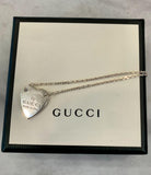 Gucci Sterling Silver Heart Pendant Necklace