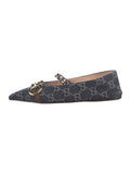 Gucci DENIM HORSEBIT BALLET FLATS