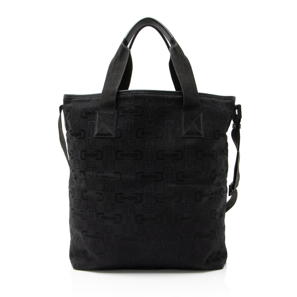 Gucci Horsebit Canvas Tall Tote