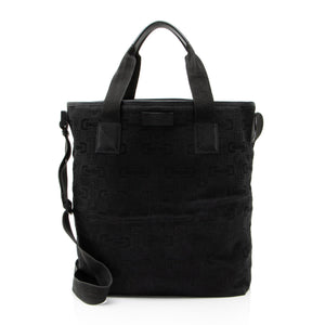 Gucci Horsebit Canvas Tall Tote