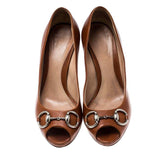 Gucci Horsebit Peep Toe Pumps