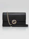 Gucci INTERLOCKING GG WALLET CLUTCH CHAIN CROSSBODY BAG