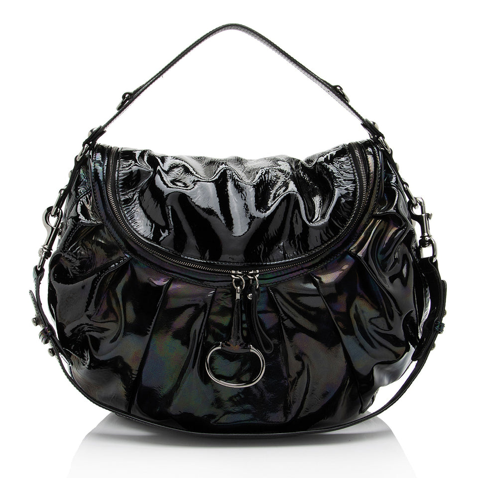 Gucci Iridescent Patent Leather Icon Bit Hobo