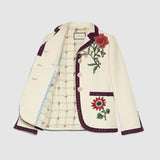 Gucci FLORAL EMBROIDERED BLAZER AND TROUSERS SUIT