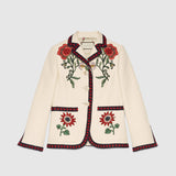Gucci FLORAL EMBROIDERED BLAZER AND TROUSERS SUIT