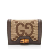 Gucci Jumbo GG Canvas Bamboo Diana Compact Wallet