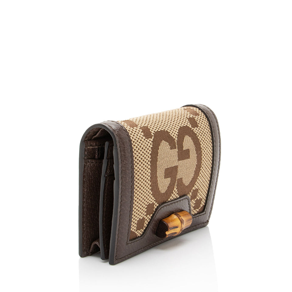 Gucci Jumbo GG Canvas Bamboo Diana Compact Wallet