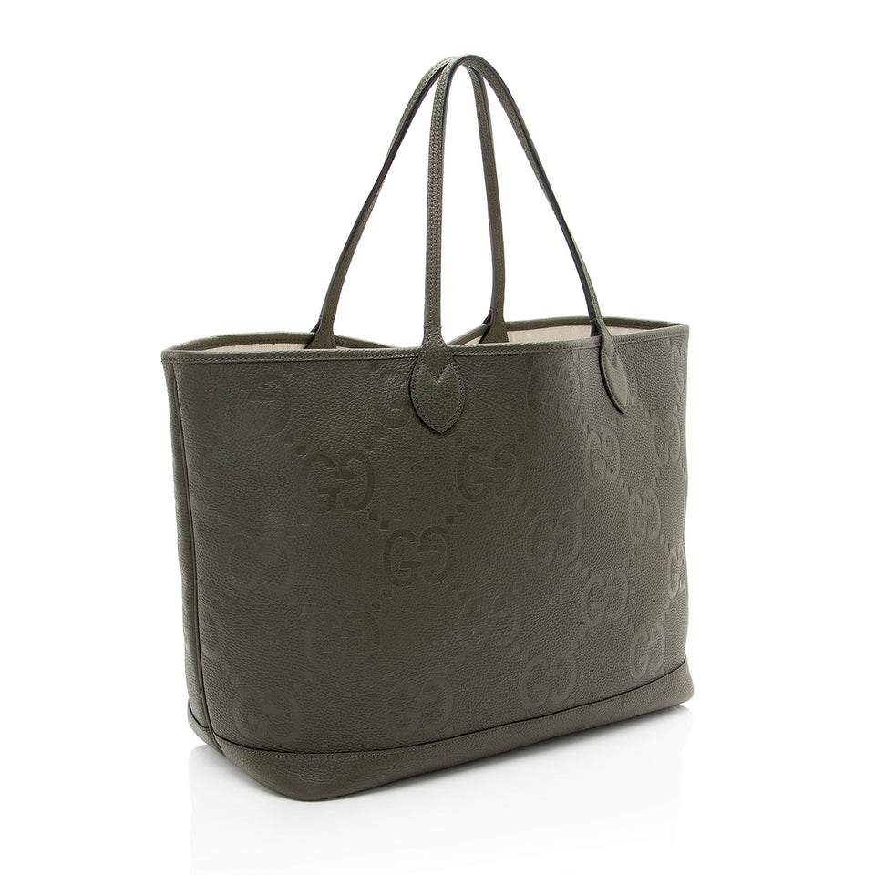 Gucci Jumbo GG Embossed Leather Large Tote