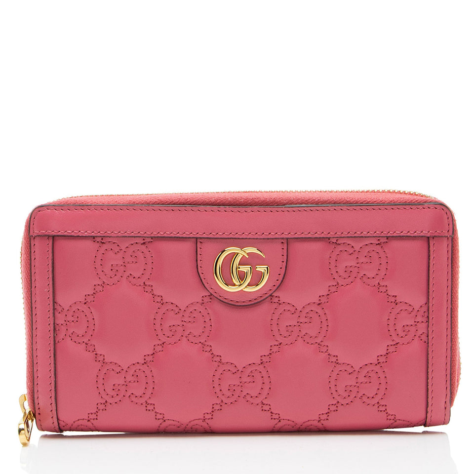 Gucci Jumbo GG Matelasse Leather Zip Around Wallet