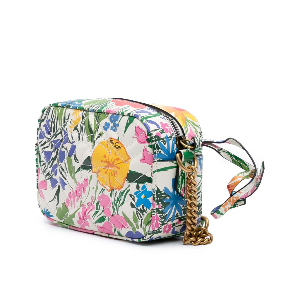 Gucci Ken Scott Mini GG Marmont Floral Printed Matelasse Leather Crossbody