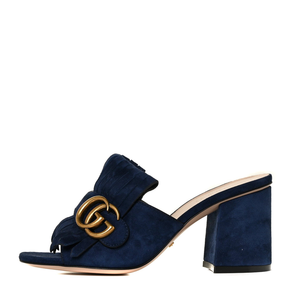 Gucci KID SCAMOSCIATO GG MARMONT FRINGE SANDAL