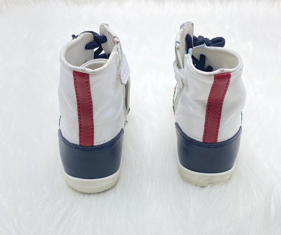 Gucci KIDS ACE LEATHER HIGH TOP SNEAKERS