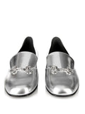 Gucci METALLIC SILVER HORSEBIT LOAFERS