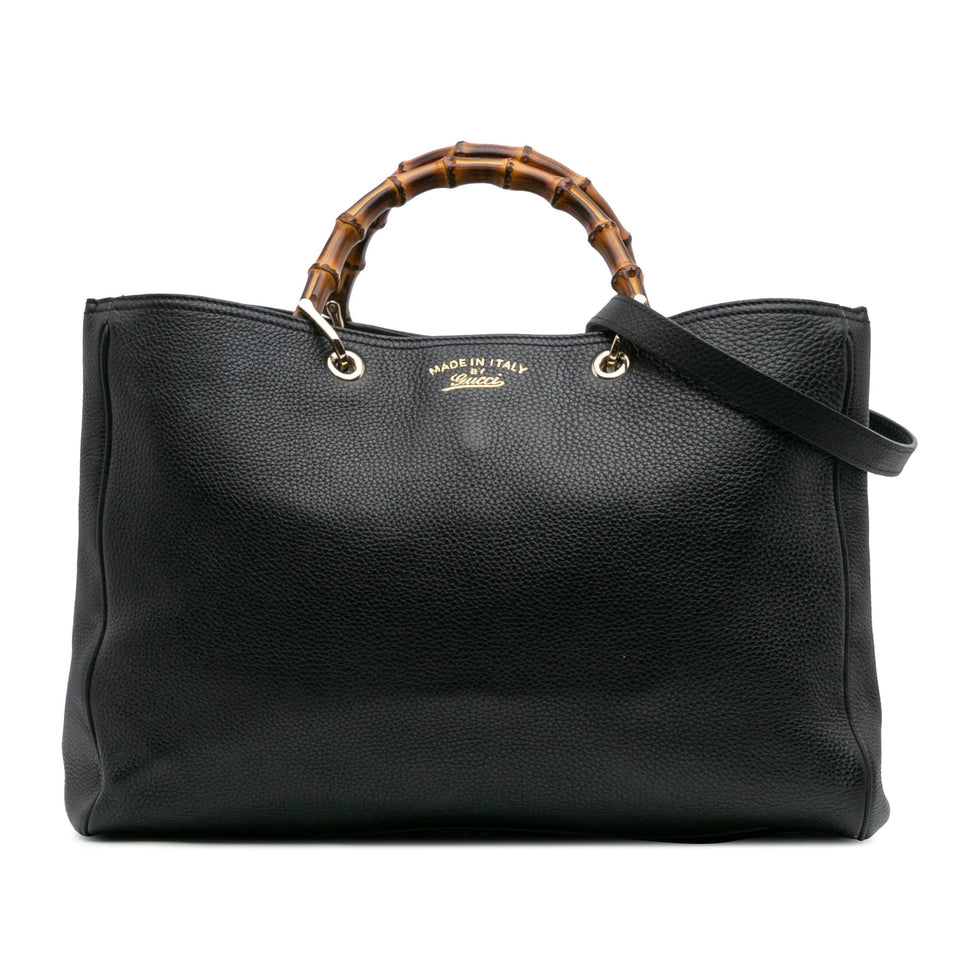 Gucci Large Calfskin Bamboo Shopper Satchel