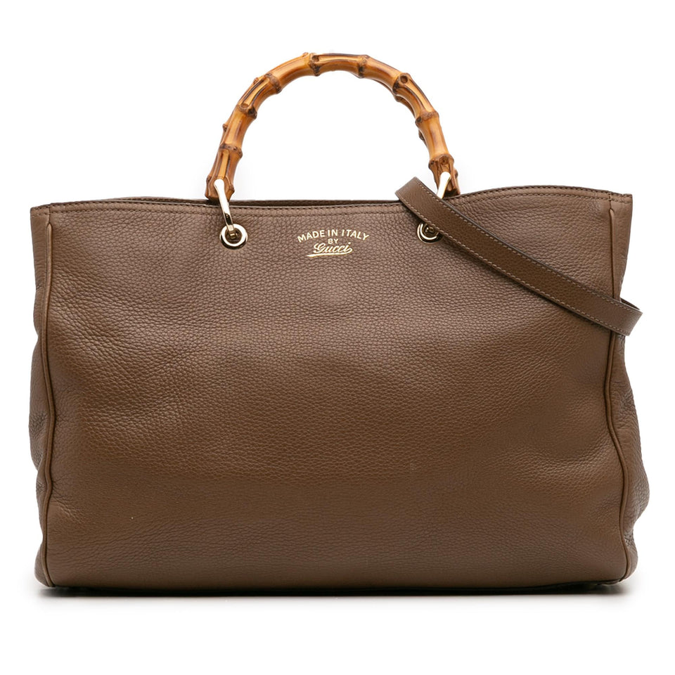 Gucci Large Calfskin Bamboo Shopper Satchel
