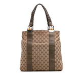 Gucci Large GG Canvas Bamboo Libeccio Tote