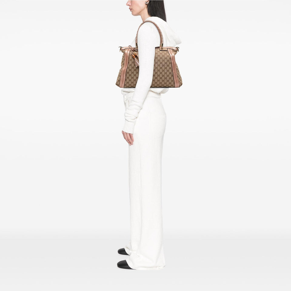 Gucci Large GG Canvas Bella Satchel