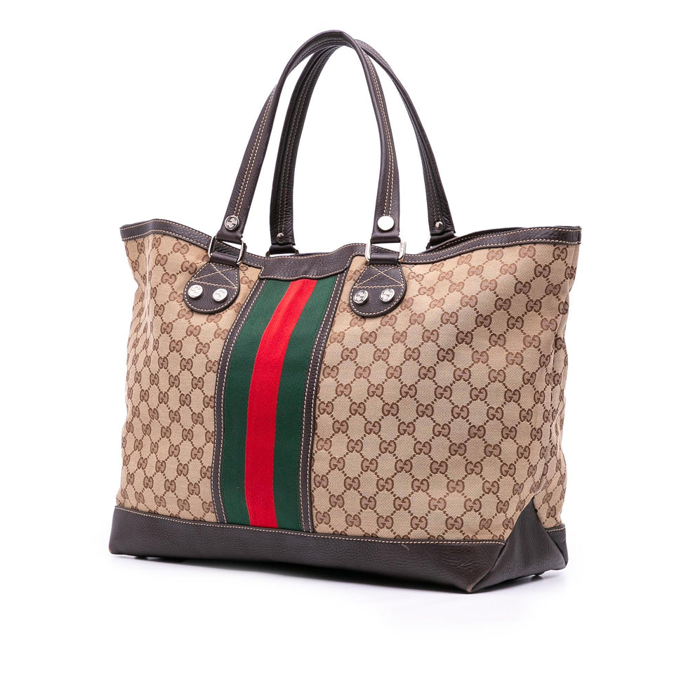 Gucci Large GG Canvas Web Sunset Tote